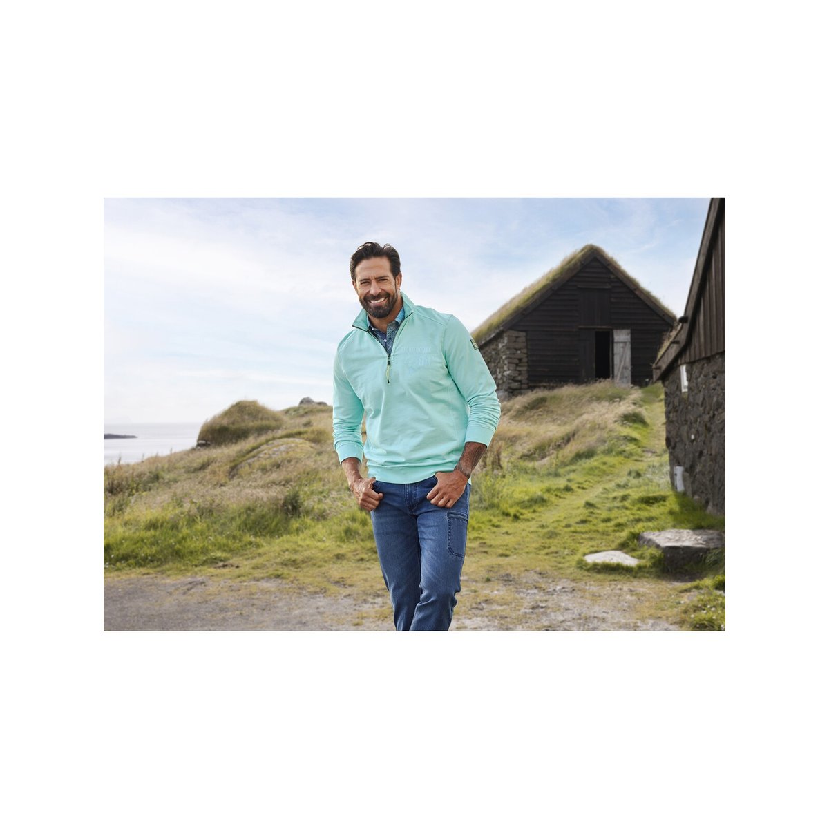 Sweatshirt ANSBERT turquoise, JAN VANDERSTORM