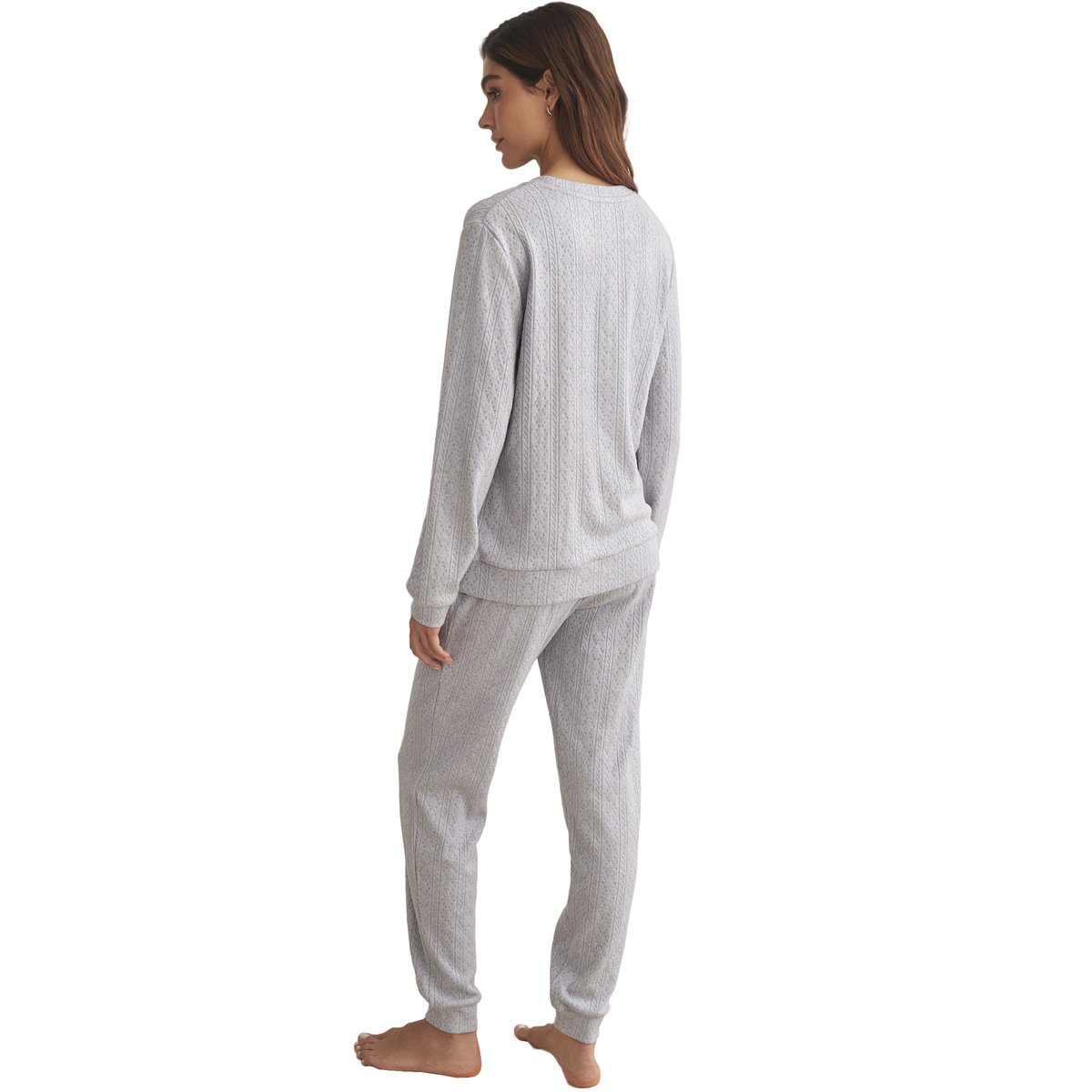 Pyjama pantalon top manches longues TEXTURAS gris, SELMARK