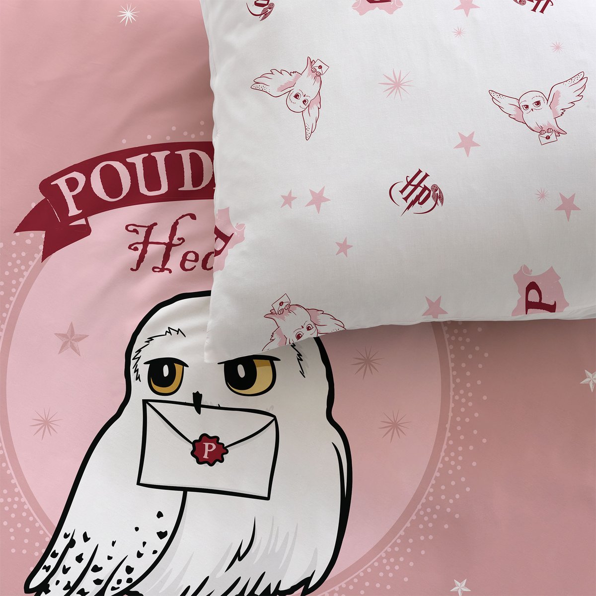 Parure de lit imprimée 100% coton, FLY rose, HARRY POTTER