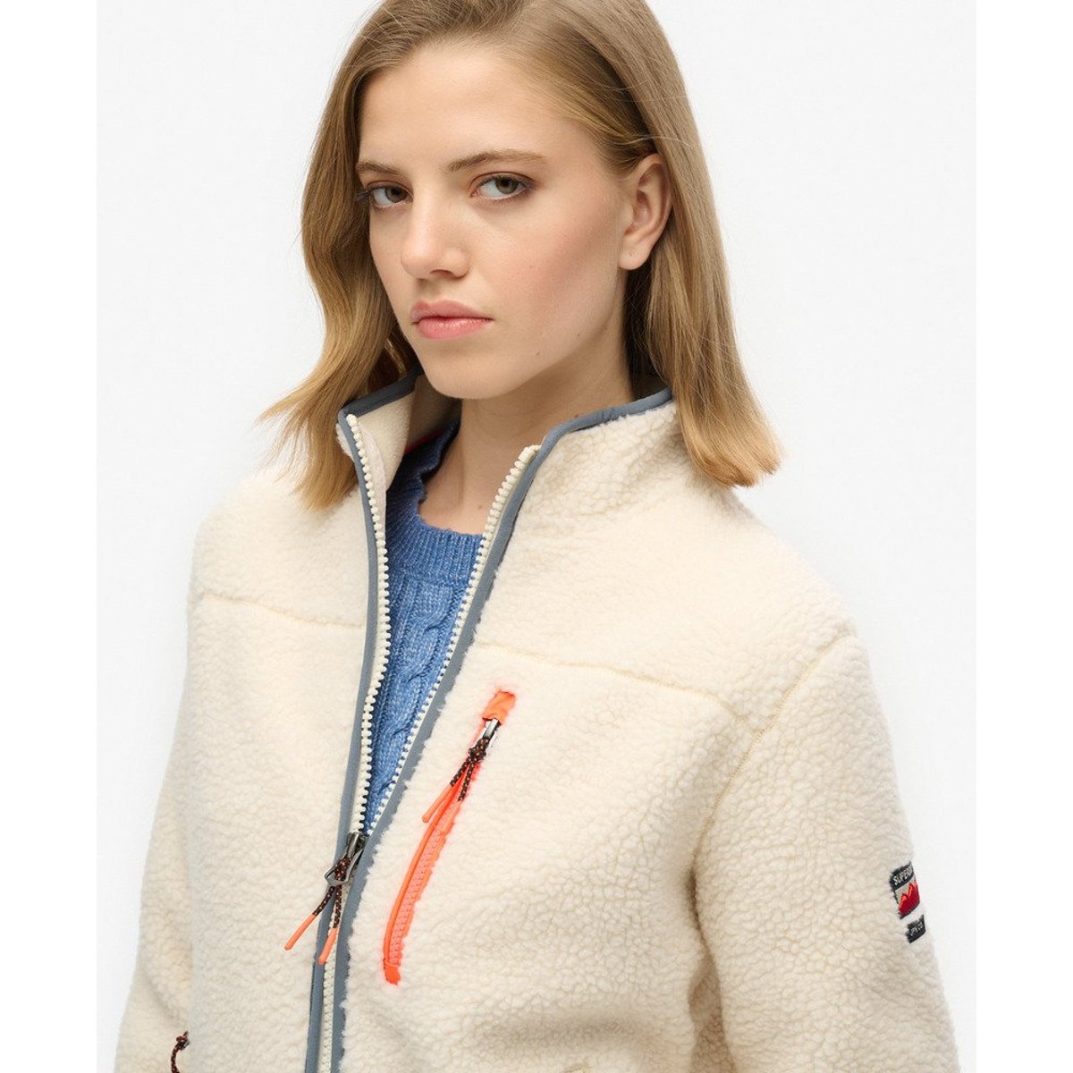 Veste Polaire Sherpa Outdoor écru, SUPERDRY