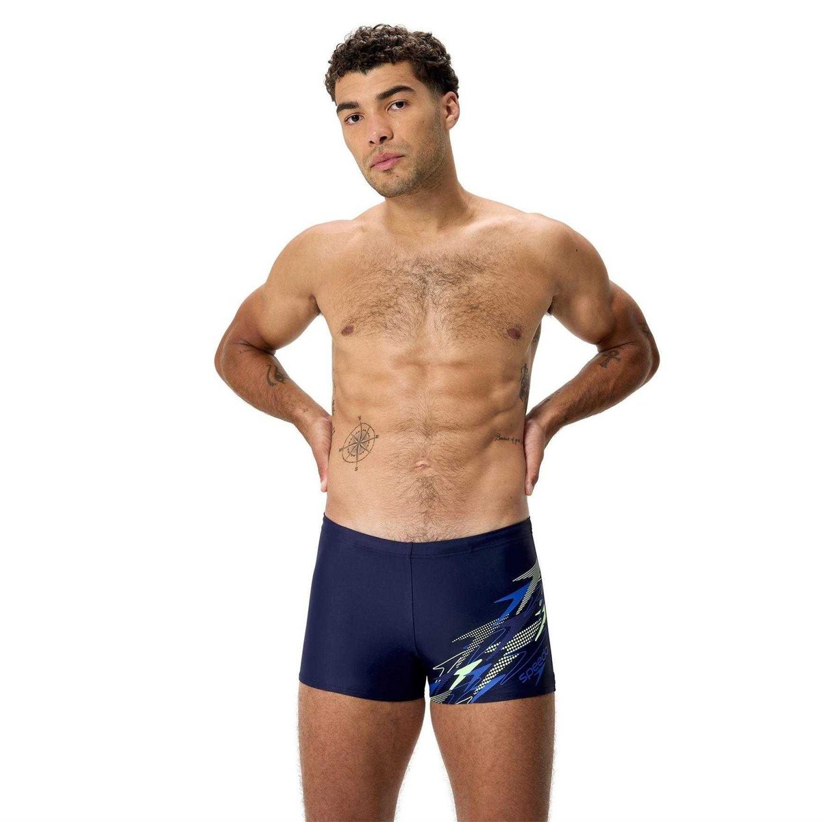 Short de bain motif/style géométrique MEDLEY bleu violacé / bleu sombre, SPEEDO