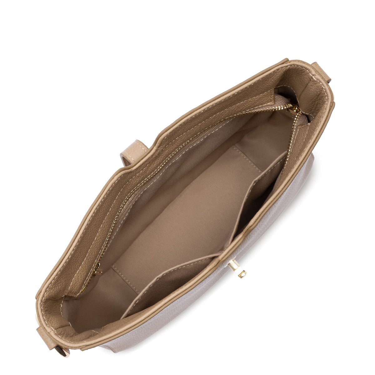 Grand sac besace MILANO HORIZON sable, LANCASTER