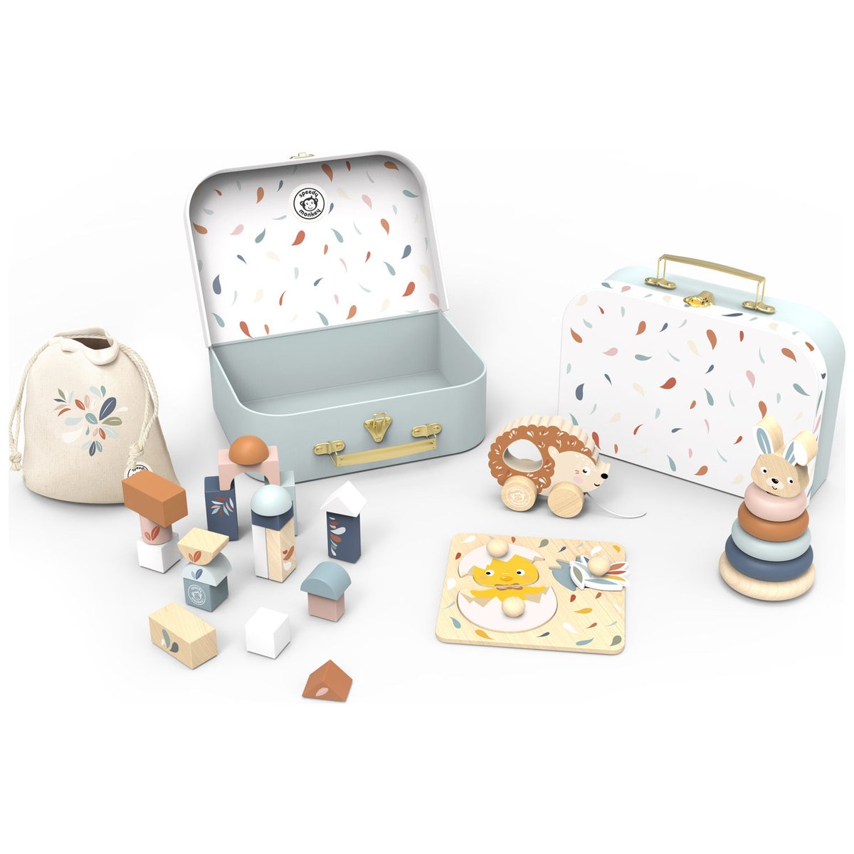 Coffret Ma première boîte à jouets multicolore, SPEEDY MONKEY