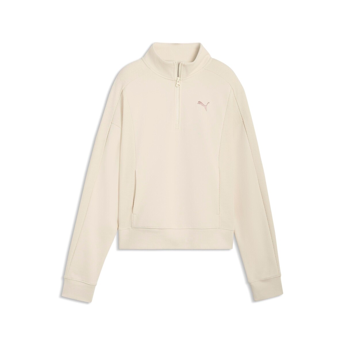 Sweat demi-zippé CLASS ecru, PUMA