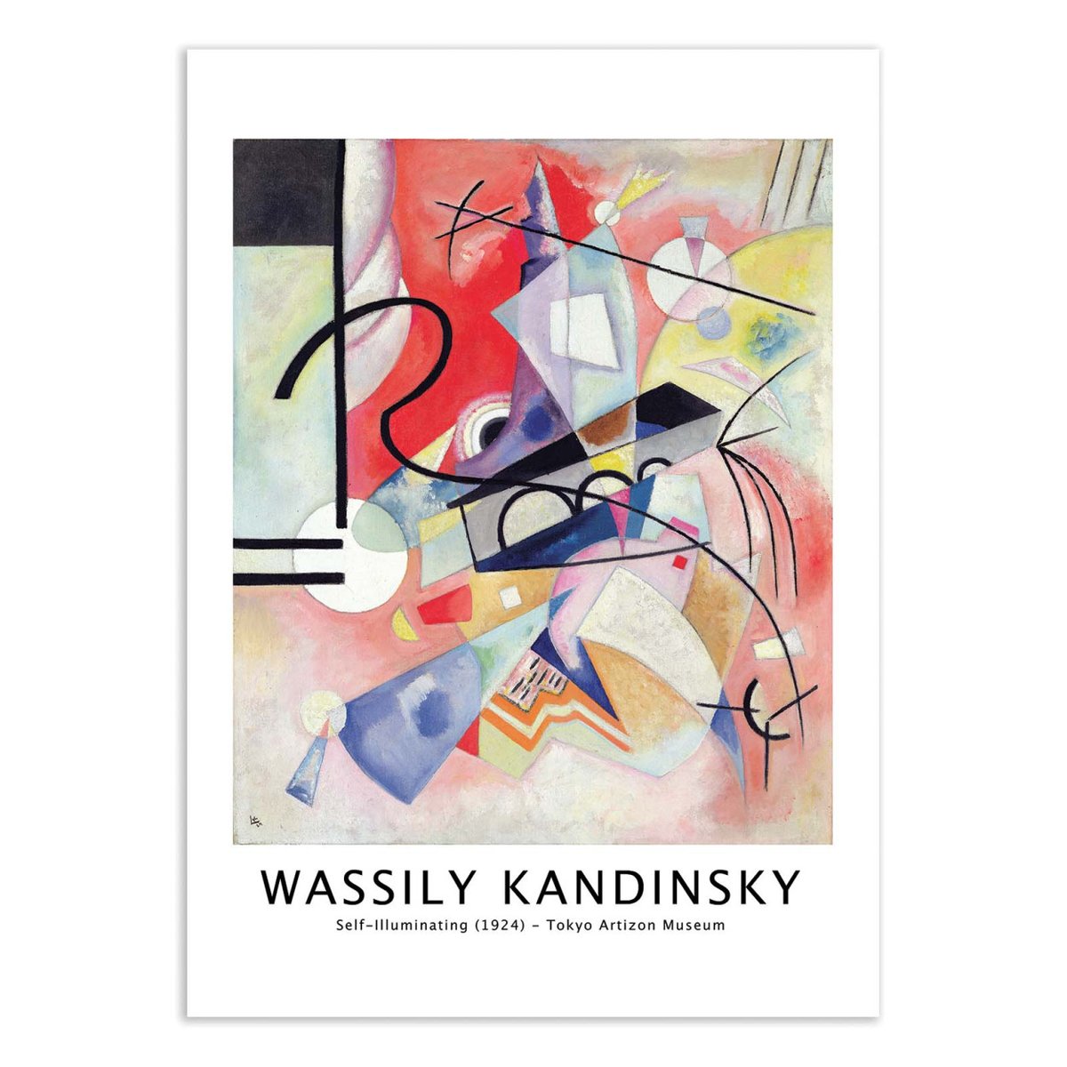 Affiche d'art - Self-Illuminating, 1924 - Wassily Kandinsky couleur unique, WALL EDITIONS