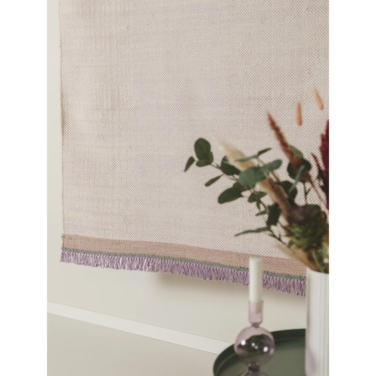 Tapis de laine tissé main KARLA mauve, BENUTA 