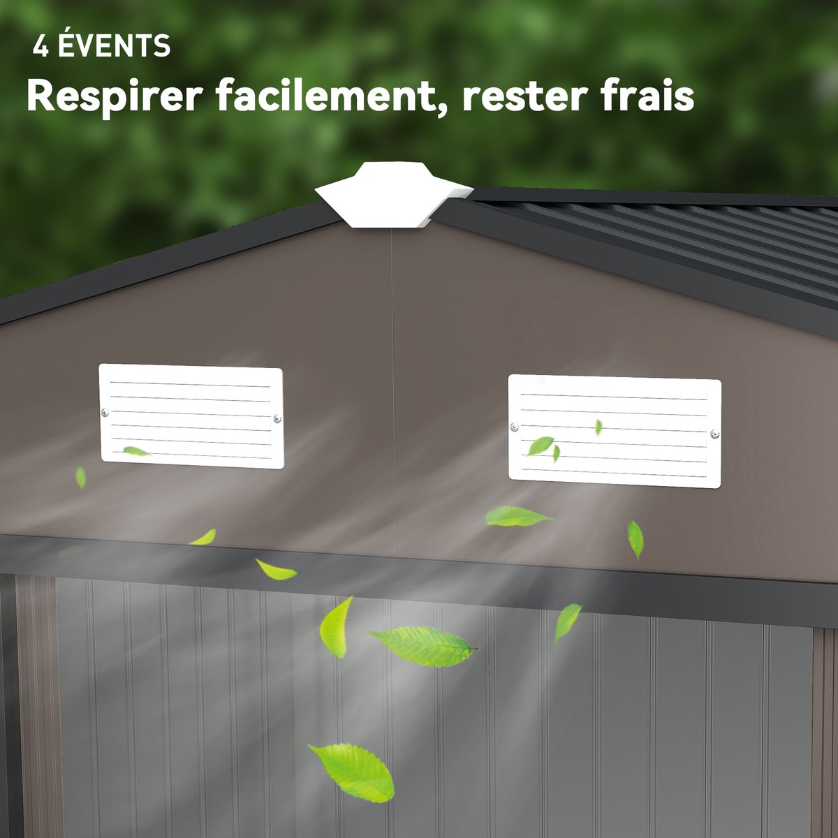 Abri de jardin Acier galvanisé Marron marron, OUTSUNNY