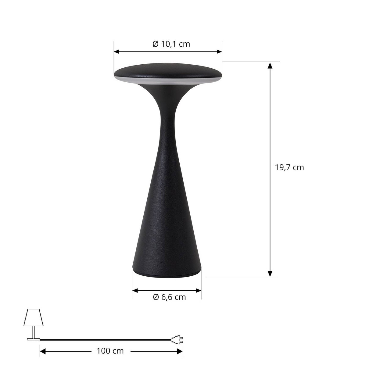 Luminaire de terrasse moderneLED, Evelen noir, LINDBY