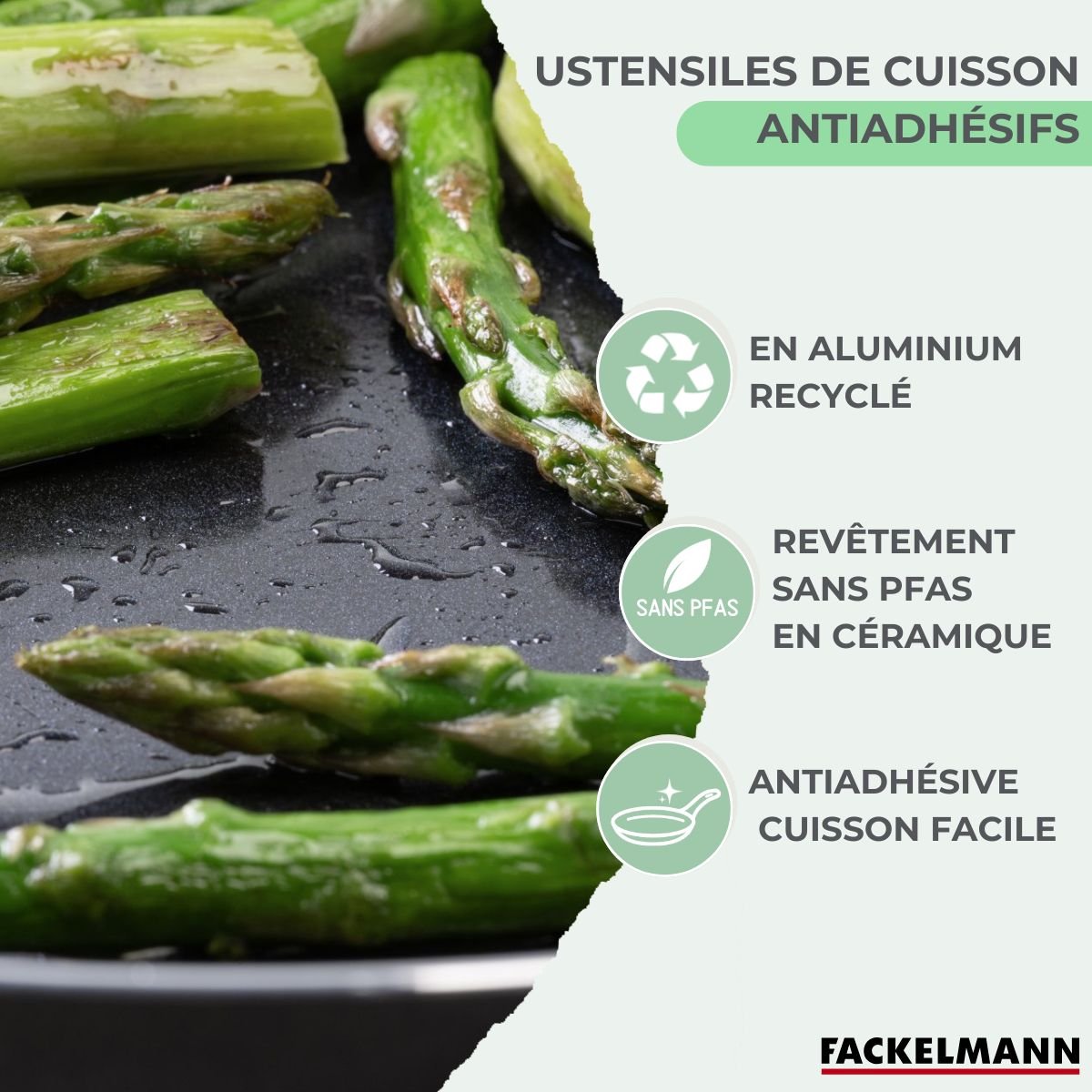 Batterie 1 poêle 16cm + 3 casseroles 16/18/20cm BRANDAO OCÉAN noir|vert, FACKELMANN