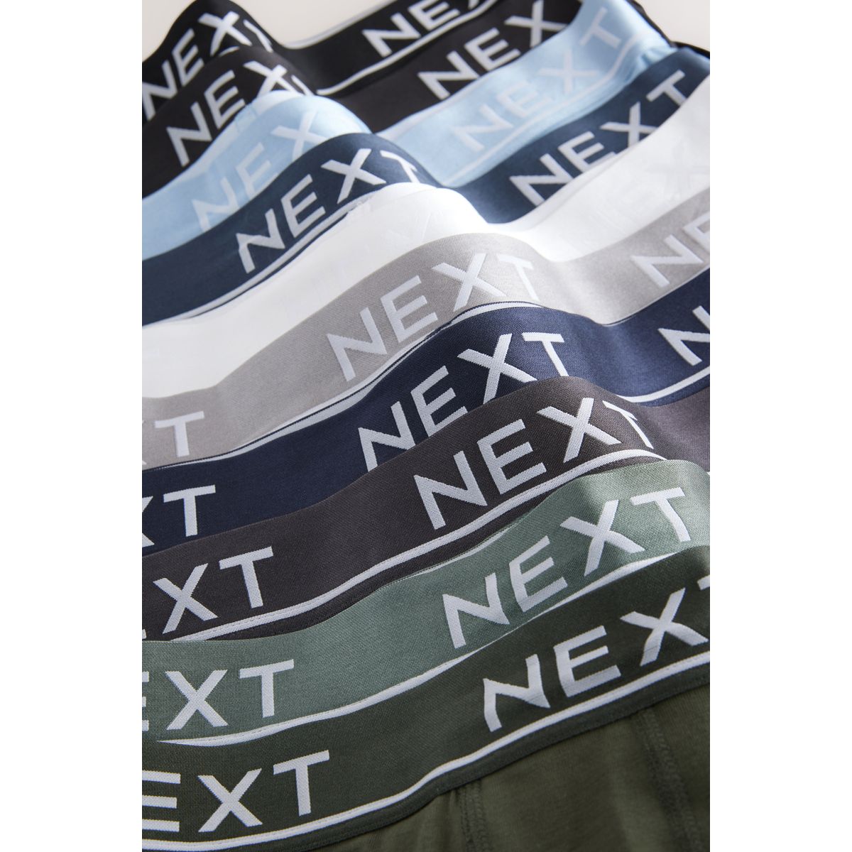 Boxer taille basse en mélange de coton noyau gris/vert, NEXT
