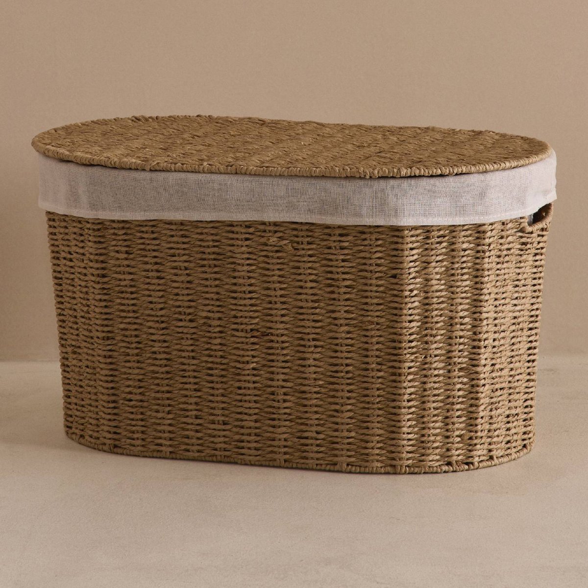 Panier oval,52x30x30cm, en papier naturel, MONOPRIX
