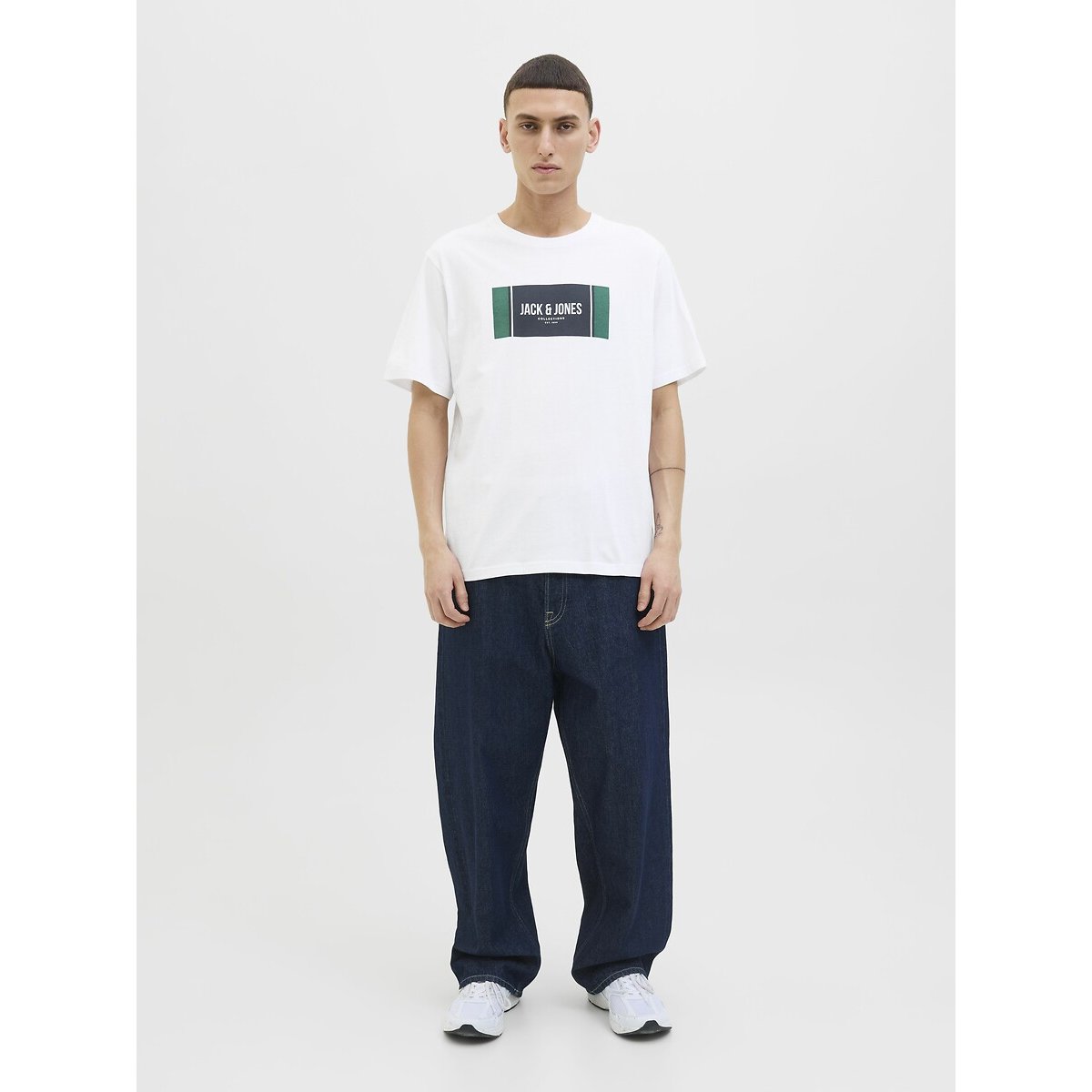T-shirt manches courtes Hayato blanc, JACK & JONES
