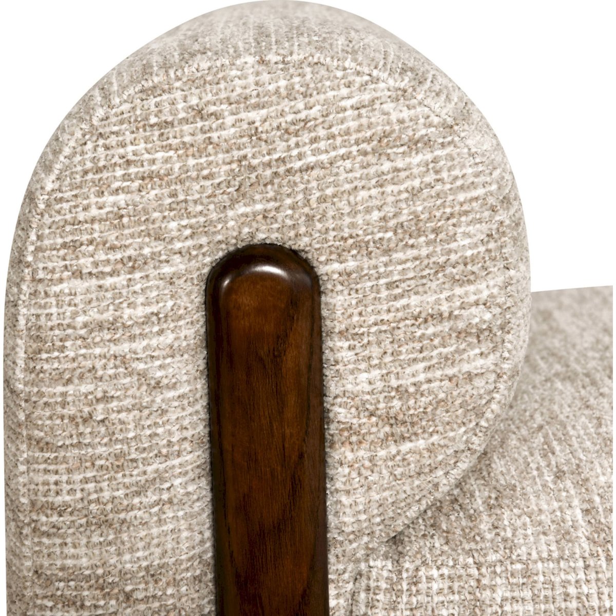 Banc rembourré en frêne, Style contemporain beige naturel et bois foncé, RECOLLECTION