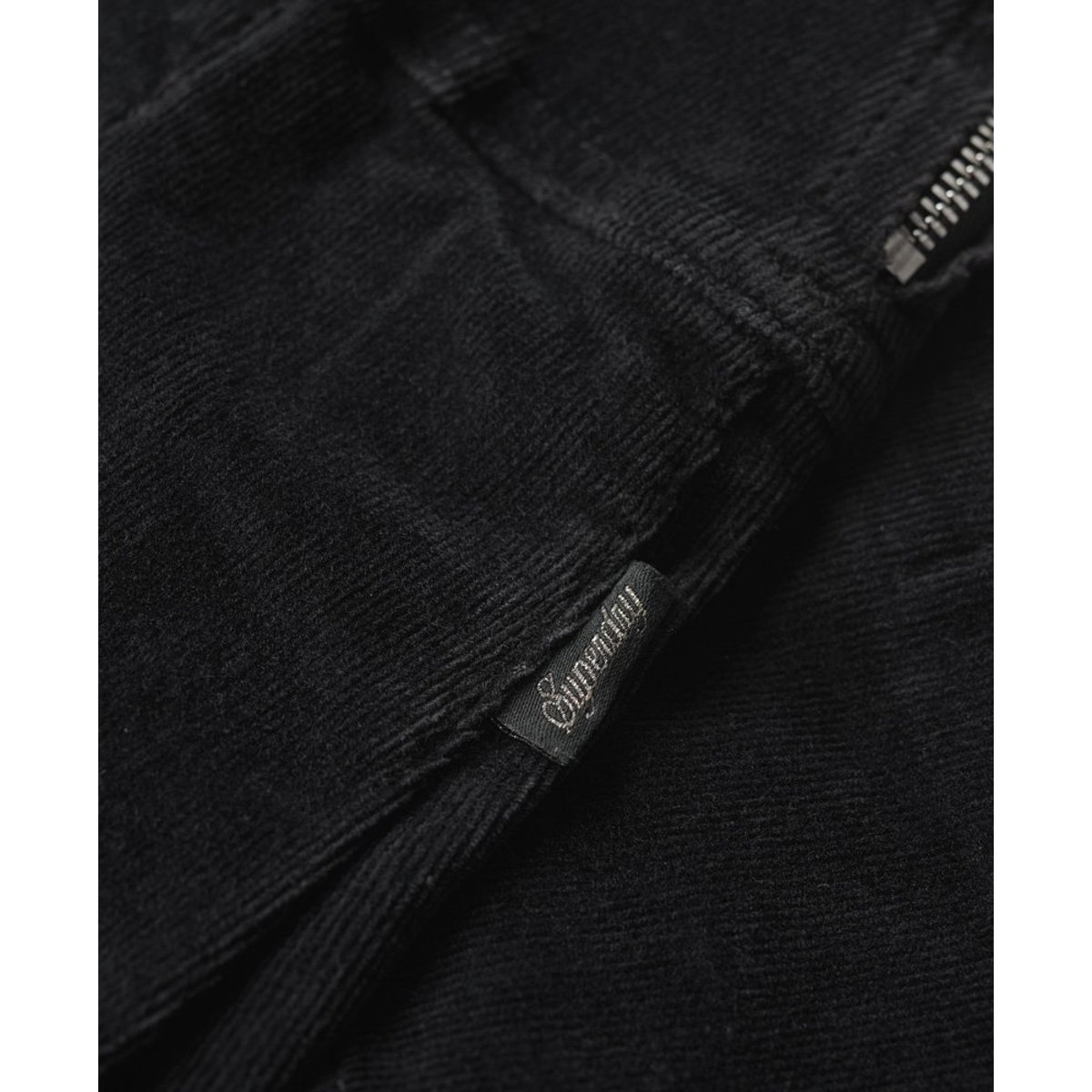 Mini-jupe plissée en velours côtelé Vintage noir bison, SUPERDRY