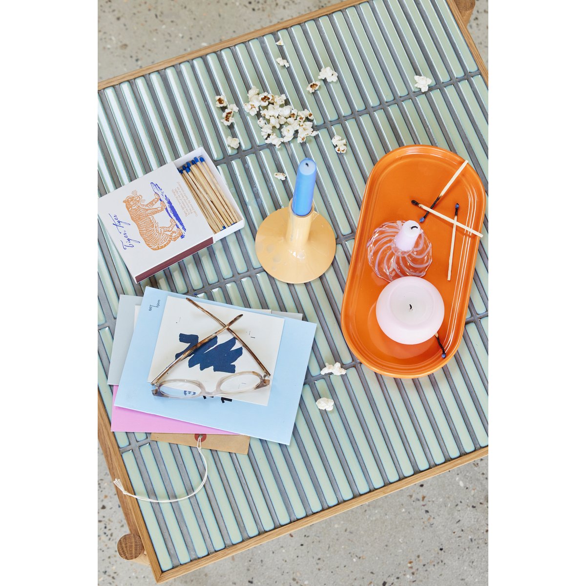 Porte-bougie en fer KINDRED orange, HUBSCH