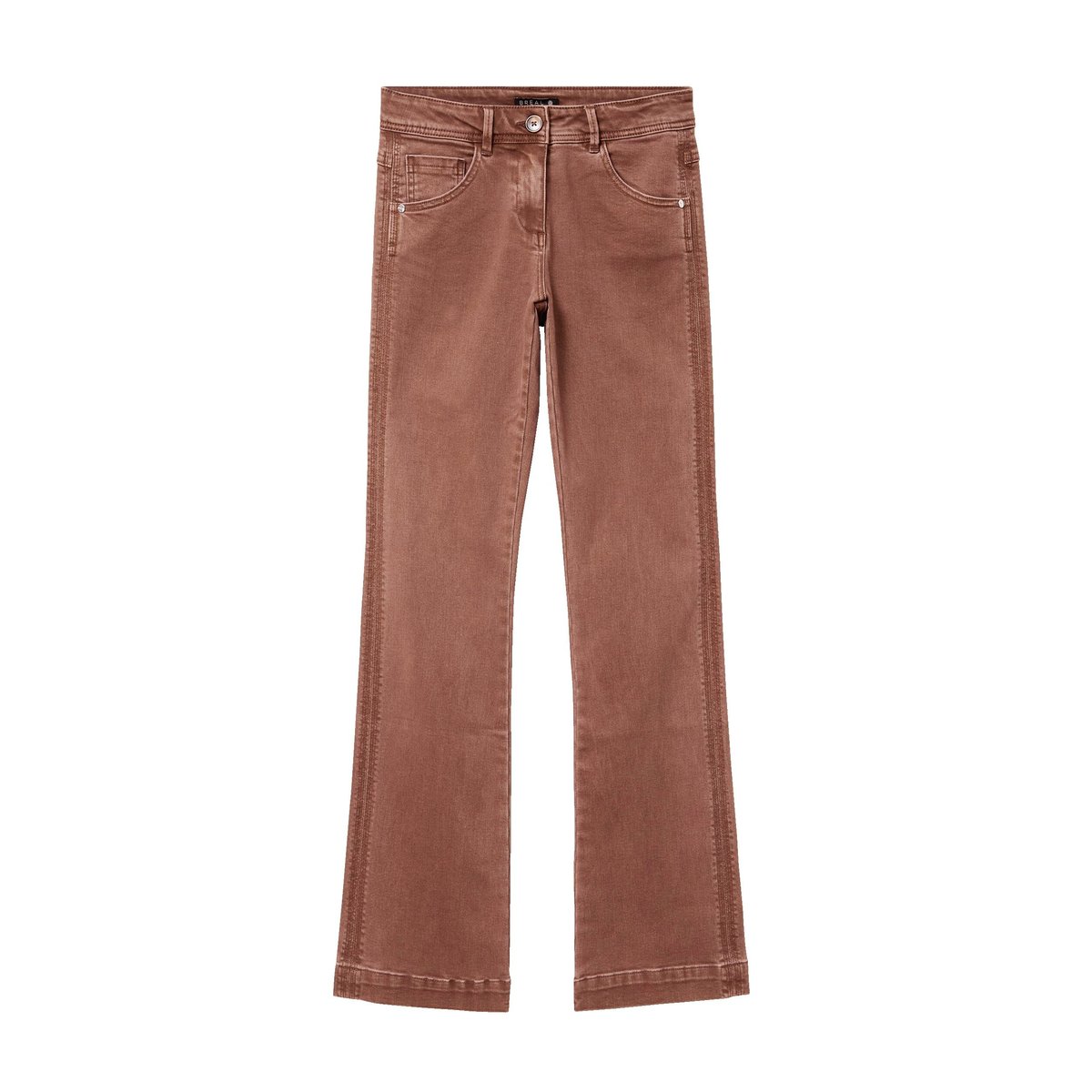 Jean bootcut taille basculée marron, BREAL