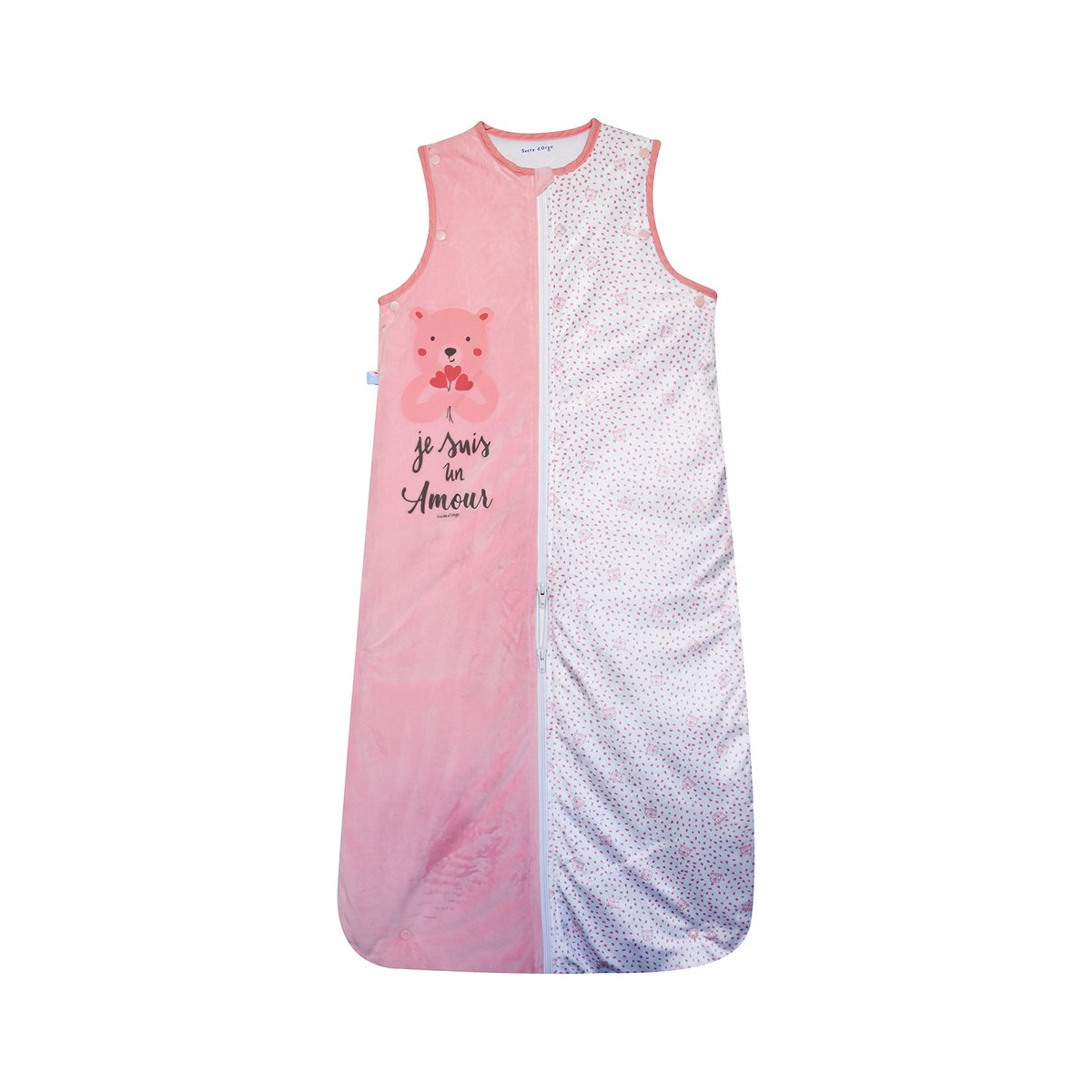 Gigoteuse 6/36m gladie velours doux manches amovibles securite auto rose, SUCRE D'ORGE
