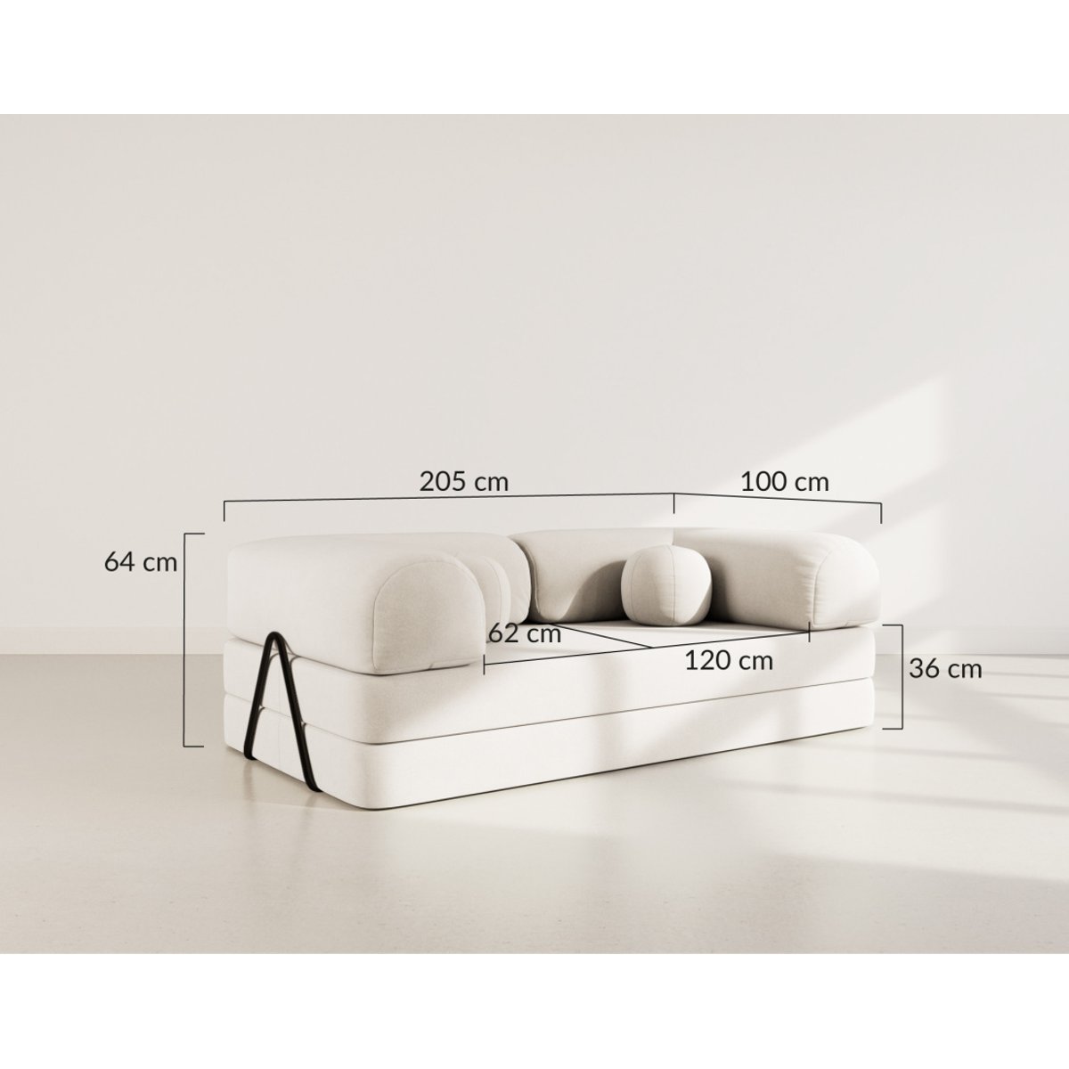 Canapé 3pl convertible en velours texturé, NEBULA gris, BEST MOBILIER