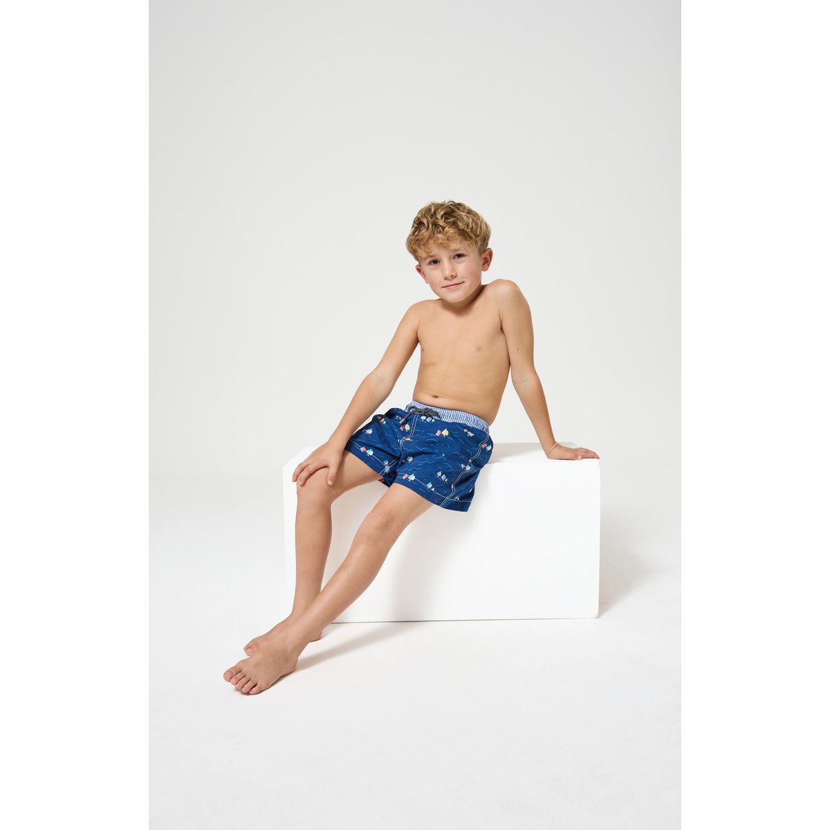 Short de bain enfant imprimé Tranquill'été marine, ARTHUR
