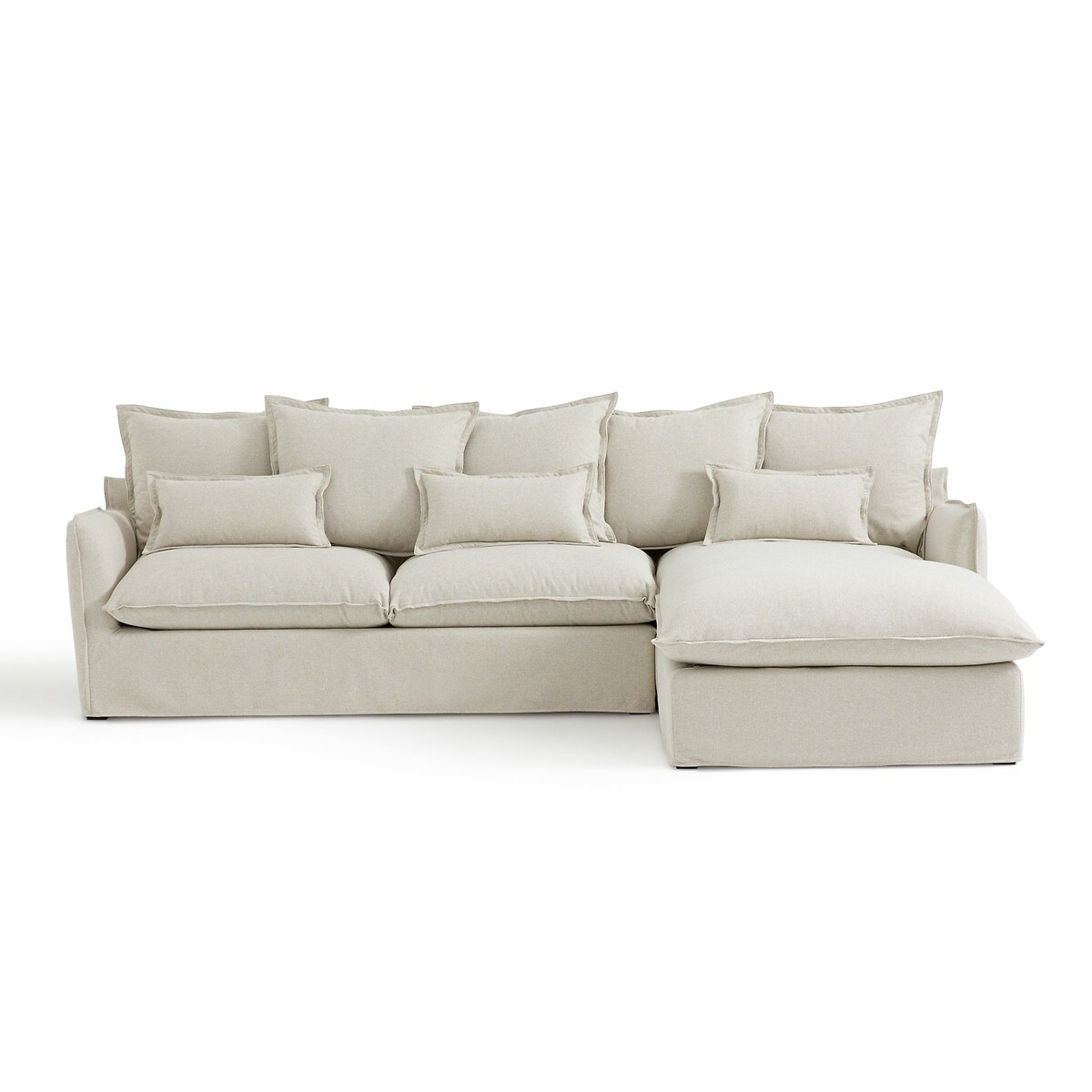 Housse de canapé d'angle droit polyester, Odna ecru, LA REDOUTE INTERIEURS