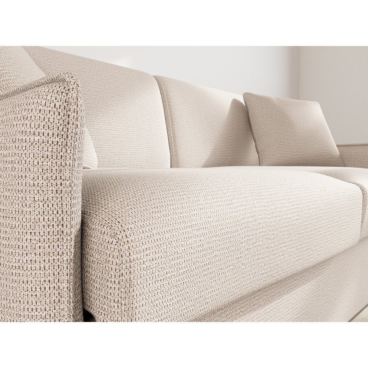 Canapé convertible express couchage quotidien, ADELE beige, BEST MOBILIER