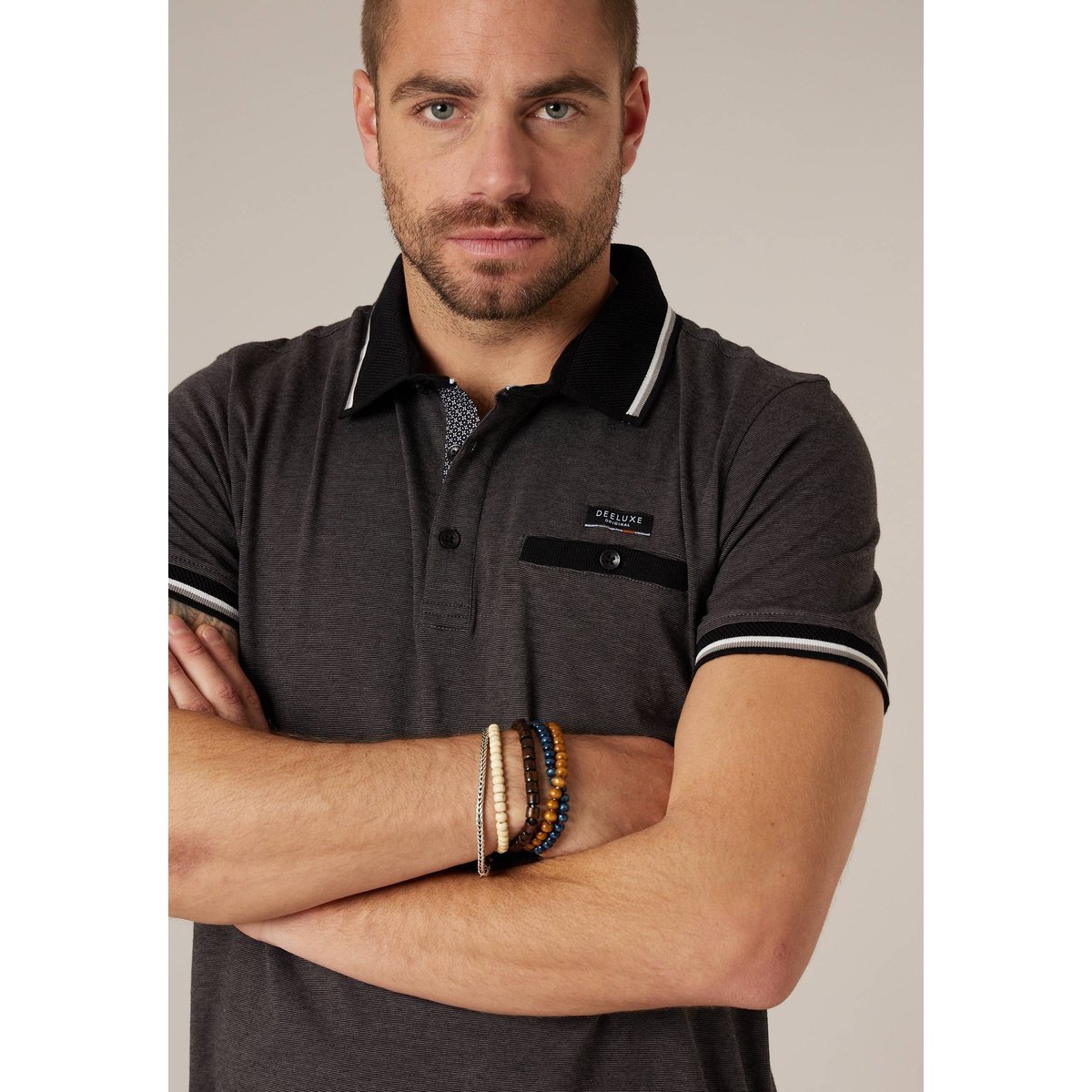 Polo homme en 100% coton DREX black, DEELUXE