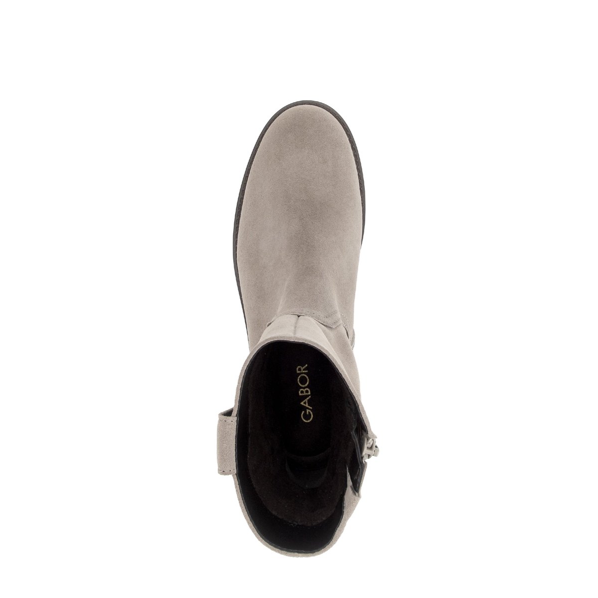 Bottines en cuir velours à talon décroché beige, GABOR