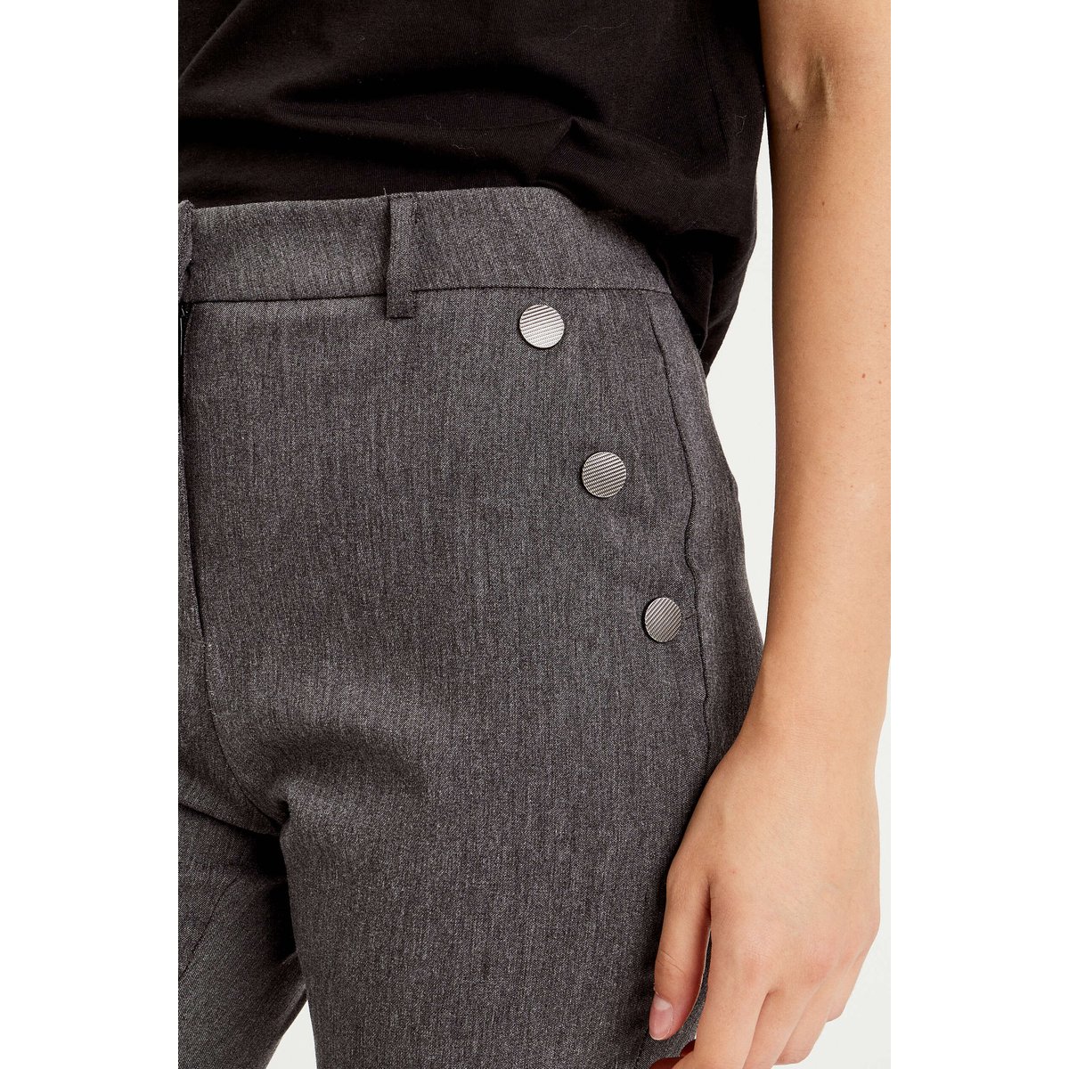 Pantalon flare pont gris foncé, CACHE CACHE