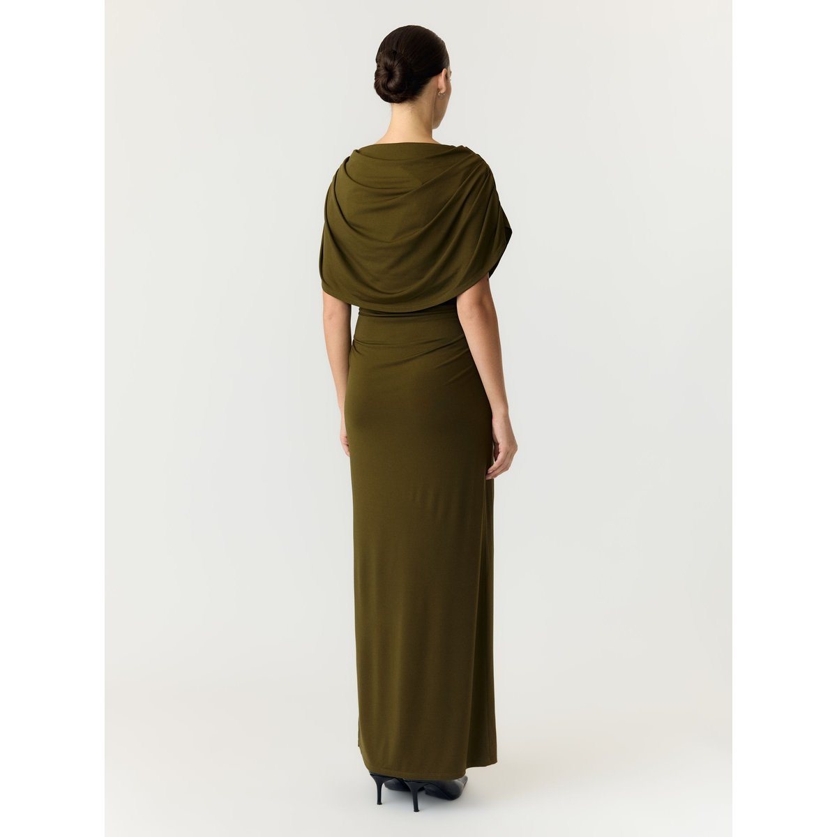 Robe Longue marron - dark olive1, YAS