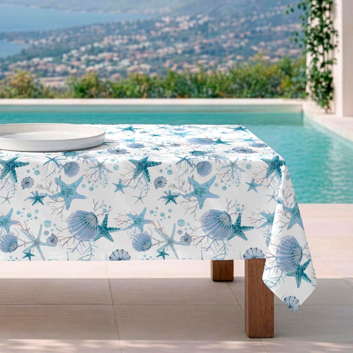 Nappe anti-taches Burbuja - 100% coton - bleu, NAF NAF HOME