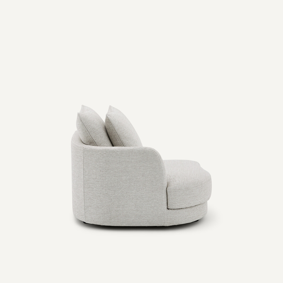 Linkes, abgerundetes Sofa-Element, modular, aus recycelter Baumwolle, TIBERIO hellgrau, AM.PM
