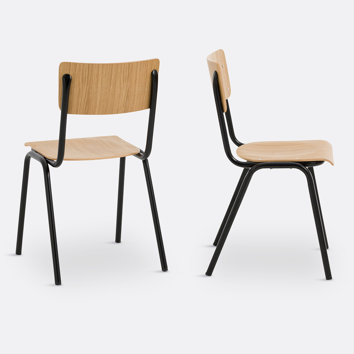 Lot de 2 chaises d'écolier empilables, Hiba chêne, LA REDOUTE INTERIEURS