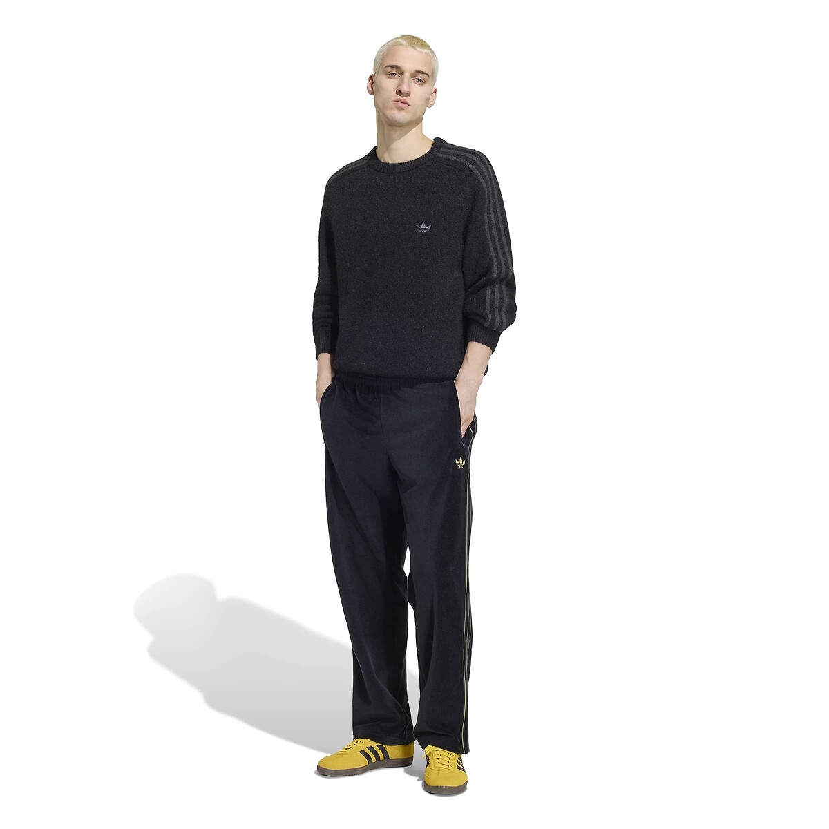 Pull col rond noir, adidas Originals