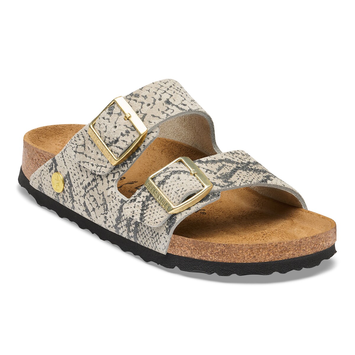 Mules double bride, en cuir suédé, ARIZONA RIVET gris, BIRKENSTOCK