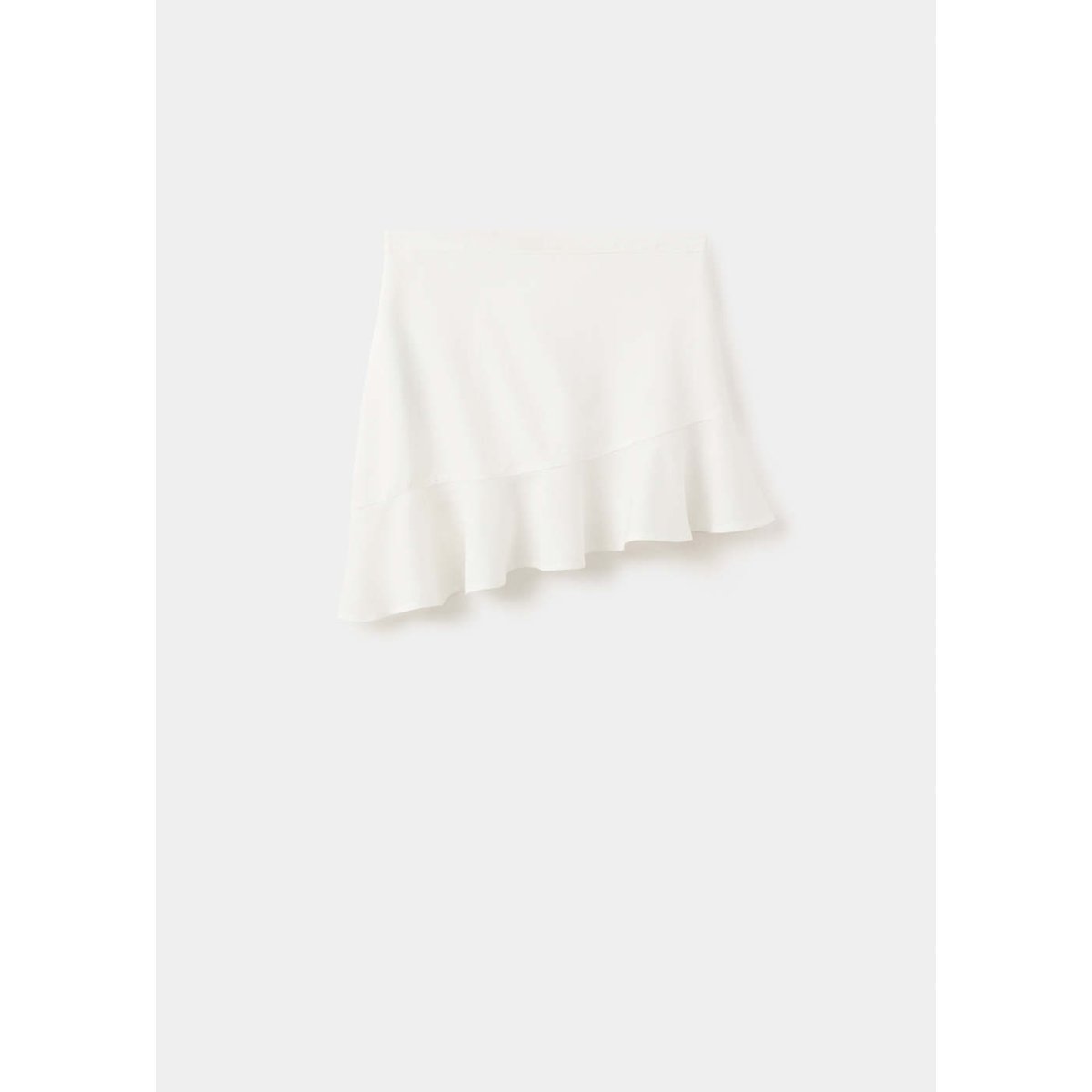 Jupe asymétrique volants blanc cassé, MANGO TEEN