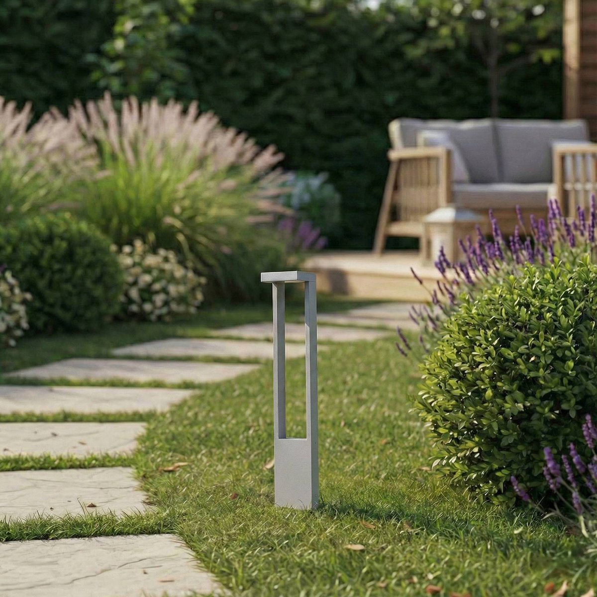 Luminaire extérieur en aluminium moderneLED gris, LINDBY