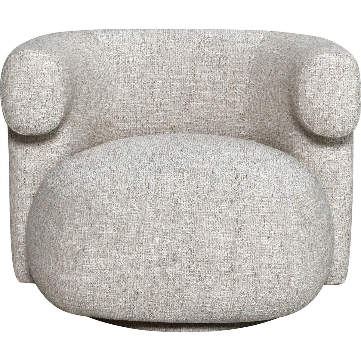 Fauteuil lounge pivotant en tweed crème tweed, RECOLLECTION