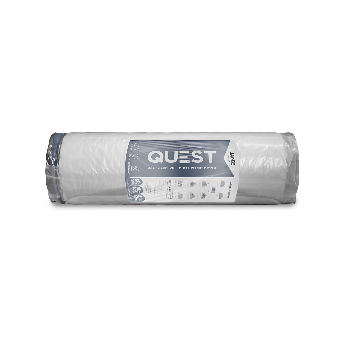 Jay-Be® QUEST™ Q3 Hybrid e-Pocket™ Eco-Friendly Children's Mattress white/charcoal, JAY-BE