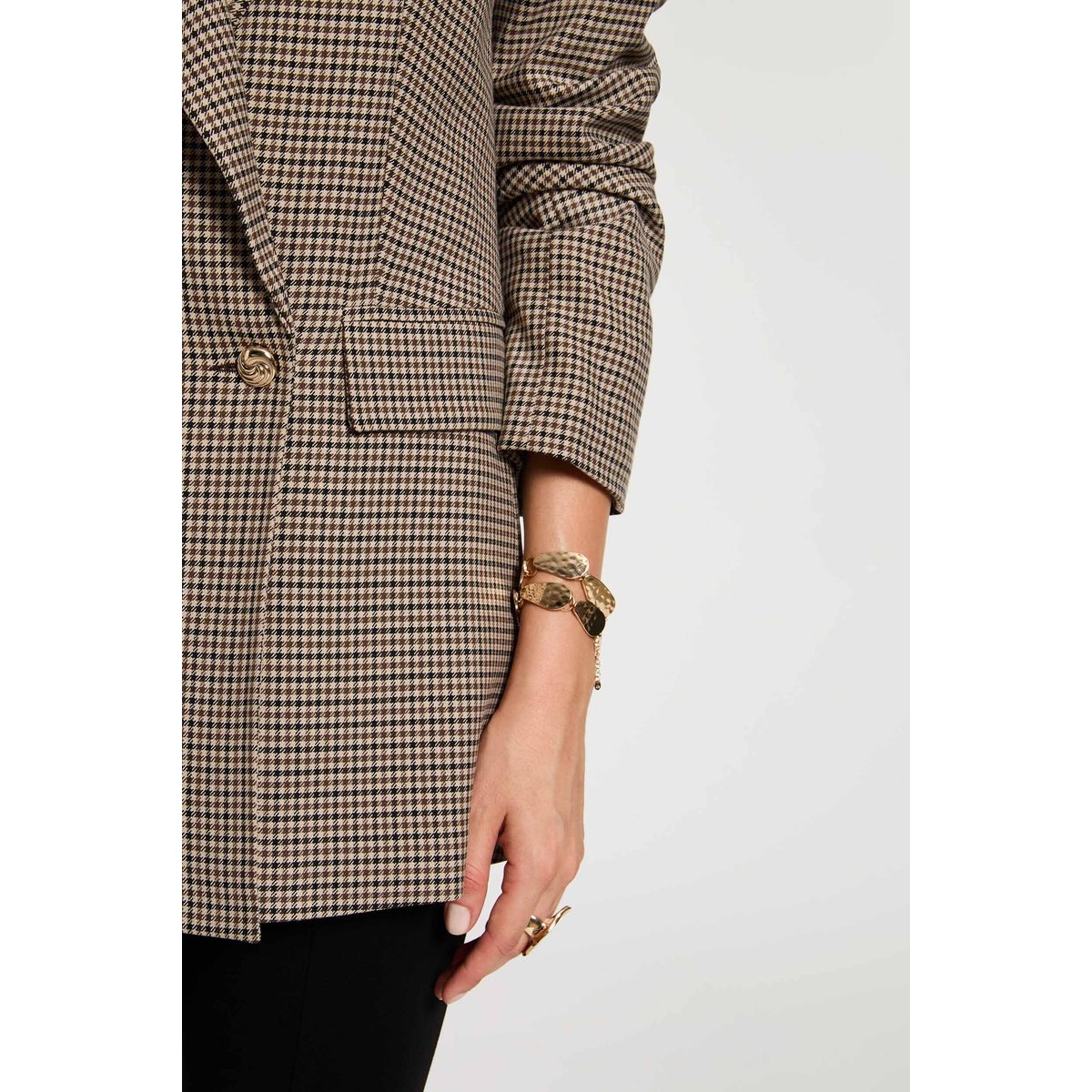 Blazer droit col tailleur marron, MORGAN
