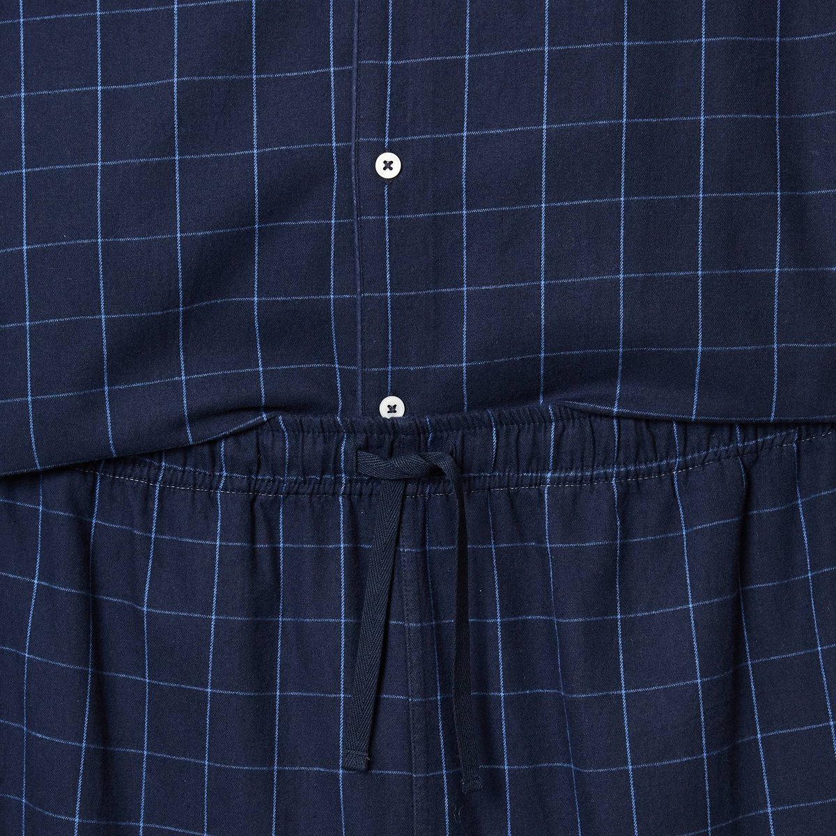 Pyjama manches longues et pantalon en flanelle de coton BIO GOTS black iris, MONOPRIX