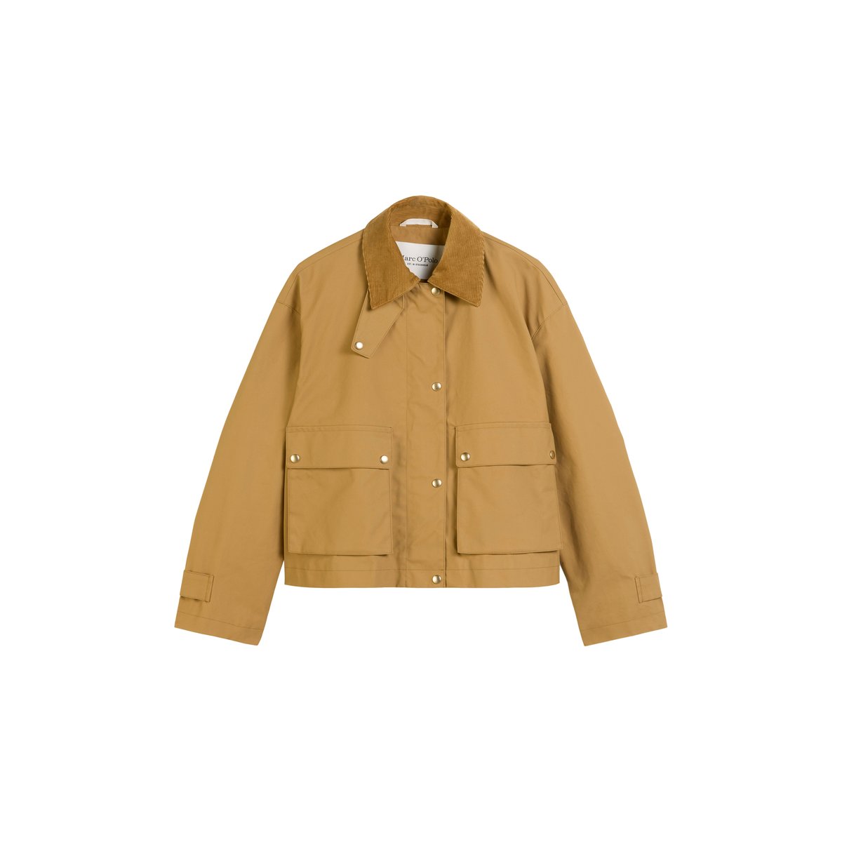 Barnjacket regular A-Shape en coton ciré beige, MARC O'POLO