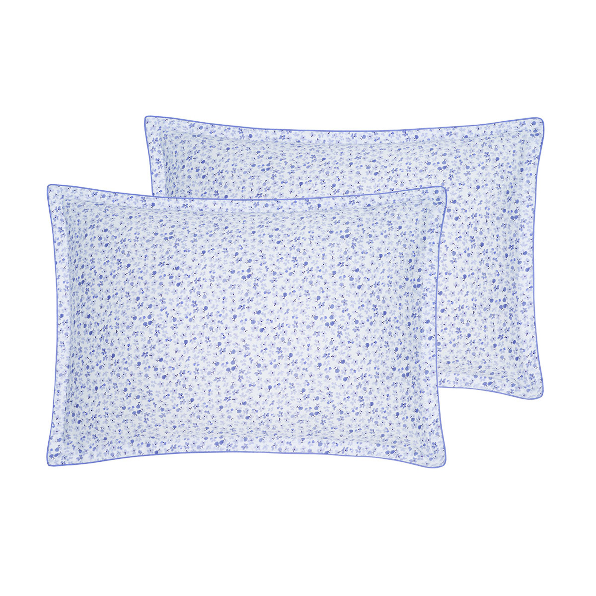 Lot de 2 taies d'oreiller en satin de coton 120 fils IMPATIENCE cobalt, SENSEI MAISON