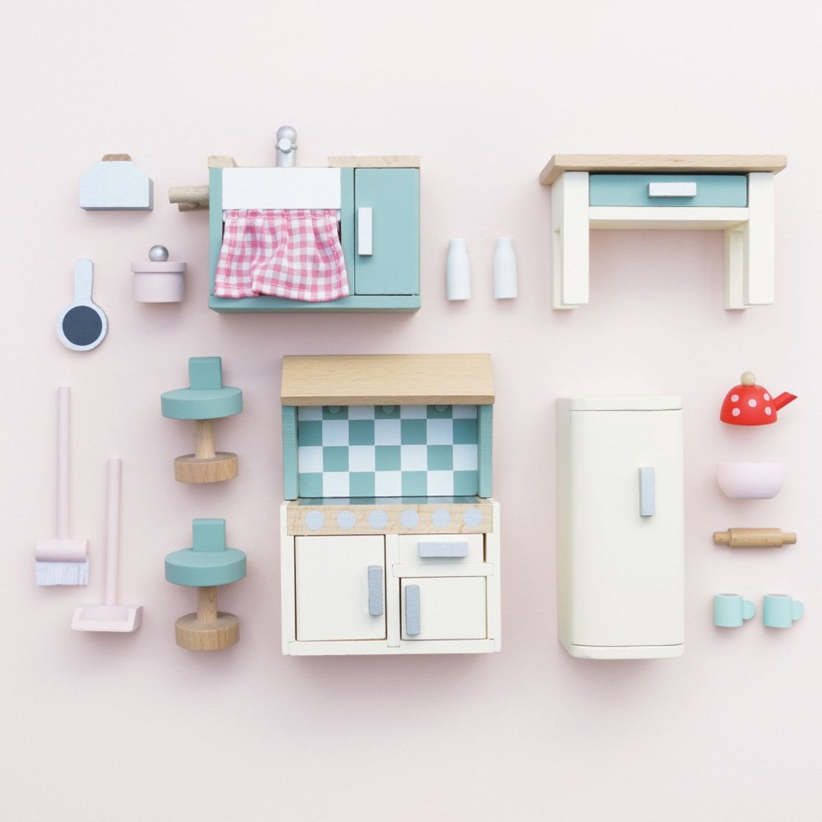 Cuisine pour maison de poupée beige, blanc, vert, LE TOY VAN