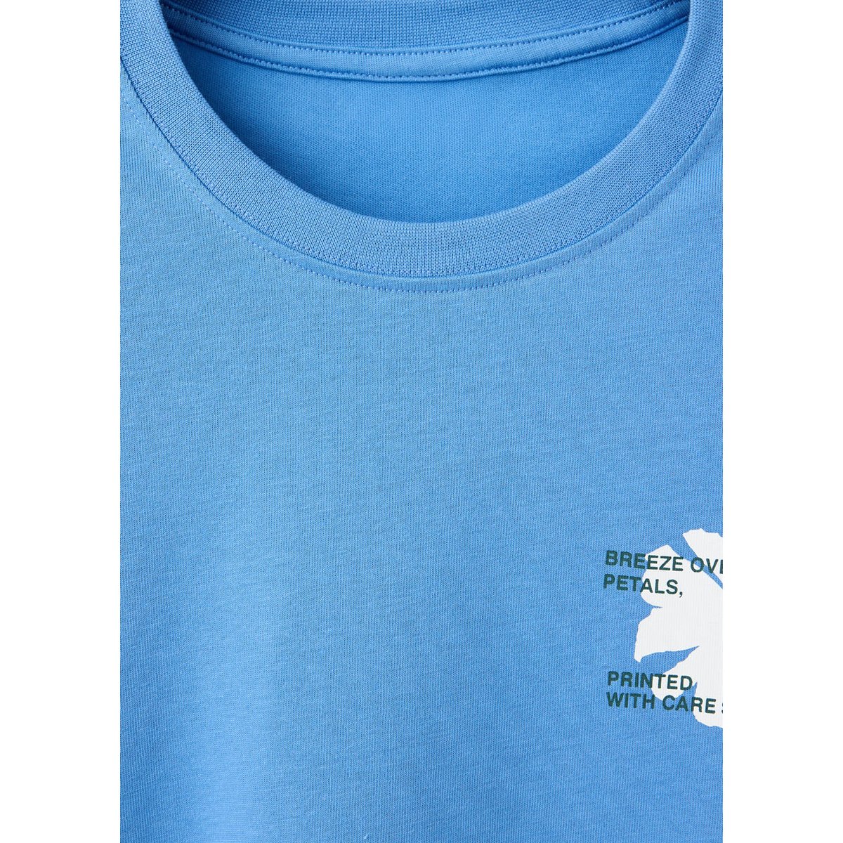 T-shirt 100 % coton imprimé bleu, MANGO MAN