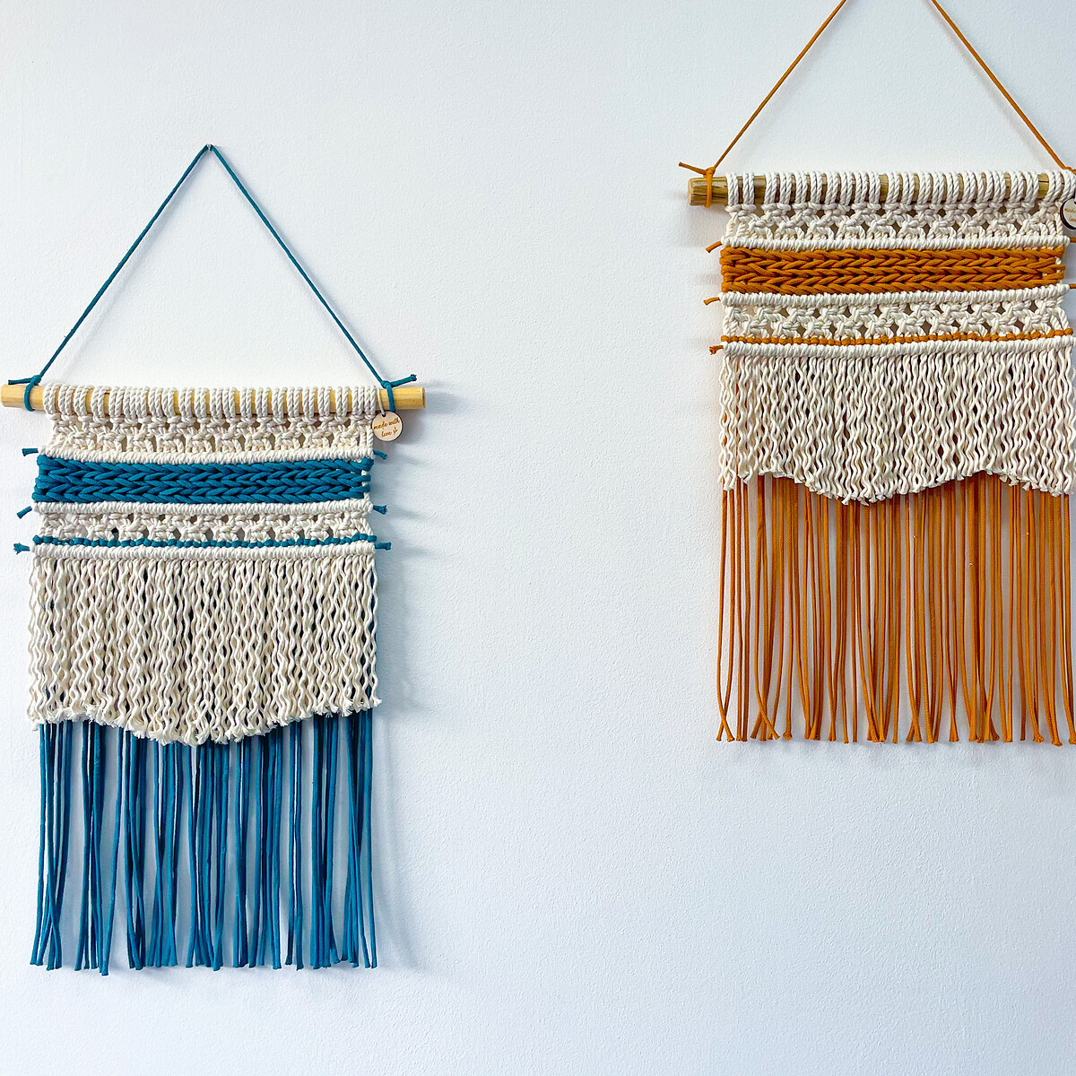 Decoração de parede em macramé BLUES, Macramar camel, MACRAMAR