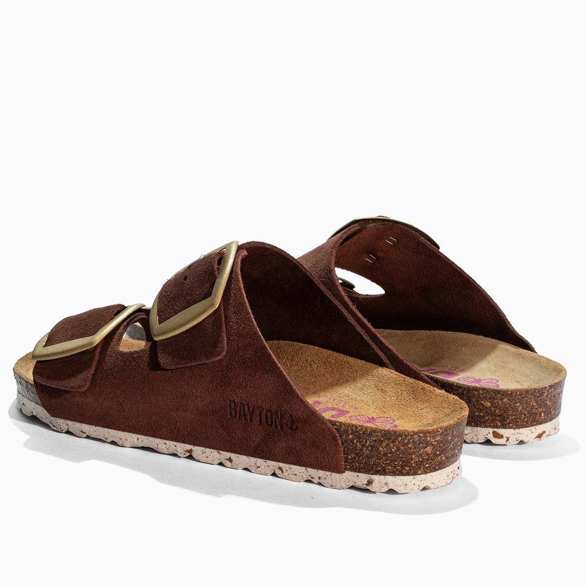 Sandales en cuir suedé ALICANTE marron, BAYTON