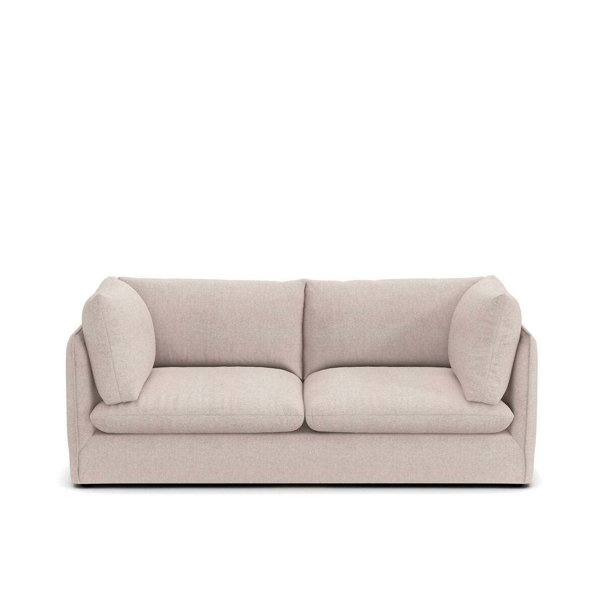 Canapé droit, 3 places, en polyester chiné, MALO ecru, LA REDOUTE INTERIEURS