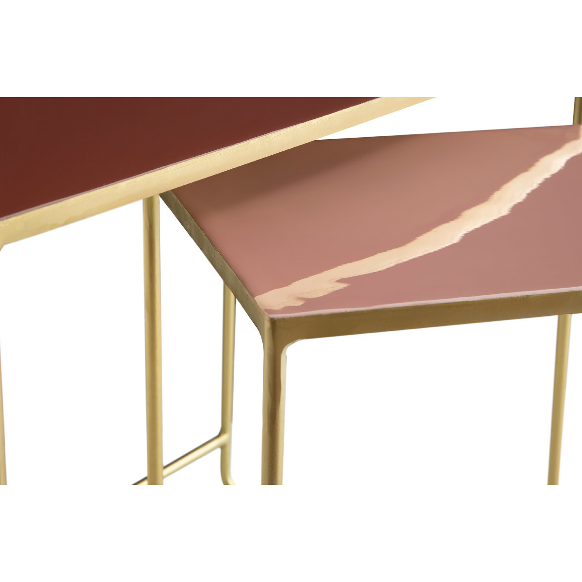 Tables basses gigognes rectangulaires design (lot de 2) WESS rose tendre, MILIBOO