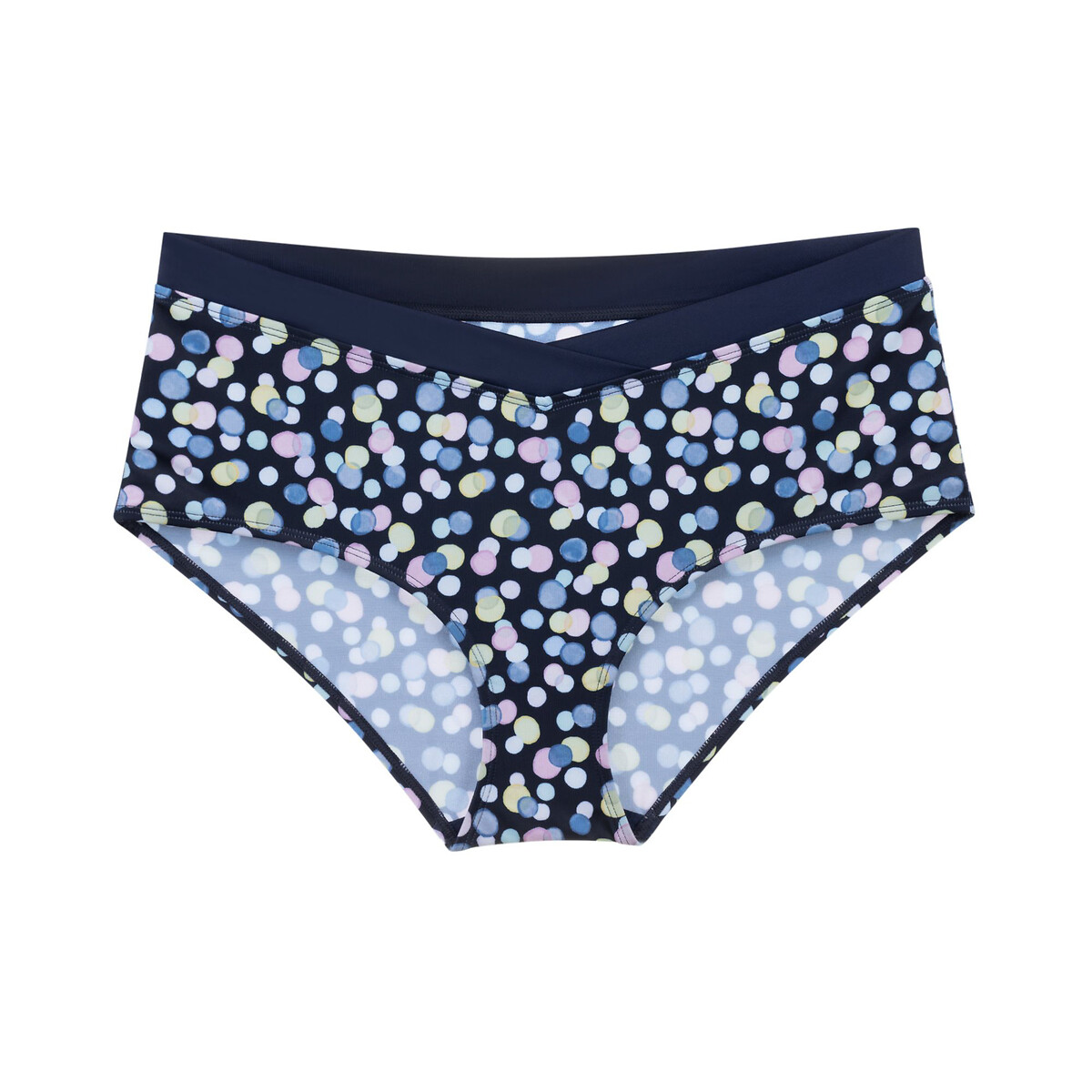Mesola Tummy Toning Bikini Bottoms polka dot print/navy background, DORINA