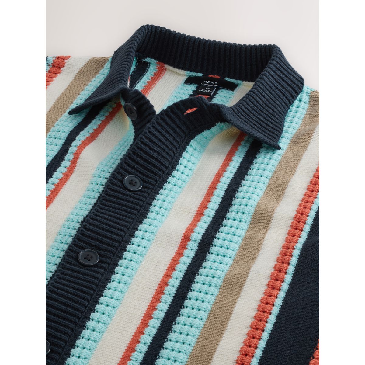 Chemise standard en maille à rayures bleu marine/blanc, NEXT